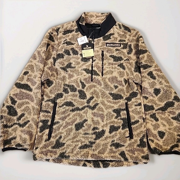 BURLEBO Other - NEW BURLEBO Rocky Mountain Quarter Zip Jacket Men's‎ Size Small Camo
